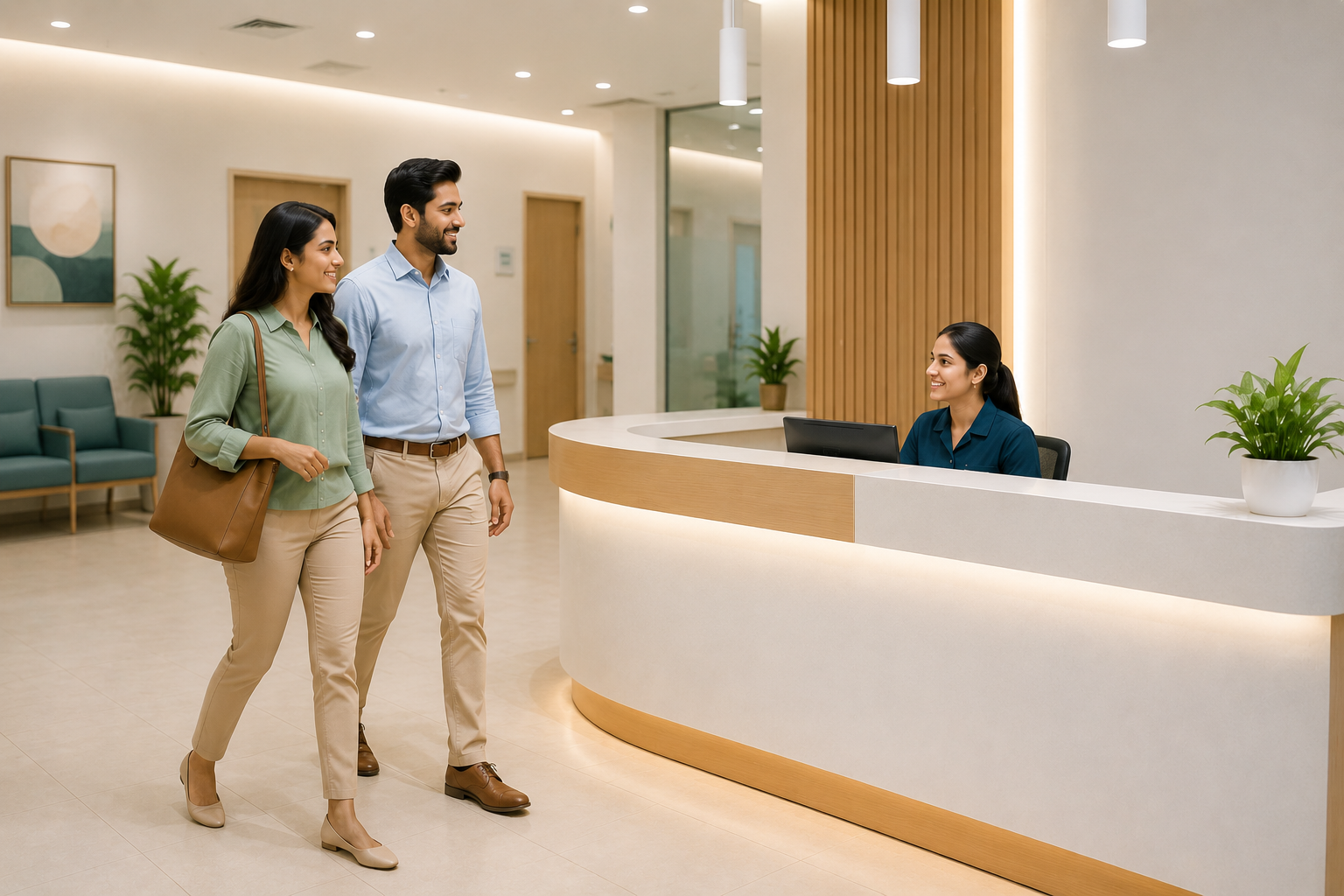 Modern hospital reception